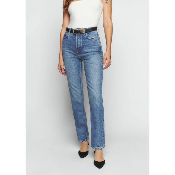 Reformation Cynthia High Rise Straight Jeans Womens 26 Colorado Button Fly New - Picture 2 of 14